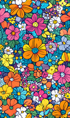 Japanese-style 2D illustrator doodle patterns for floor tiles and wallpaper