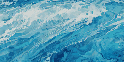 Obraz premium Abstract watercolor soft blue print sea water ocean background. Soft blue sea watercolor liquid fluid texture background.