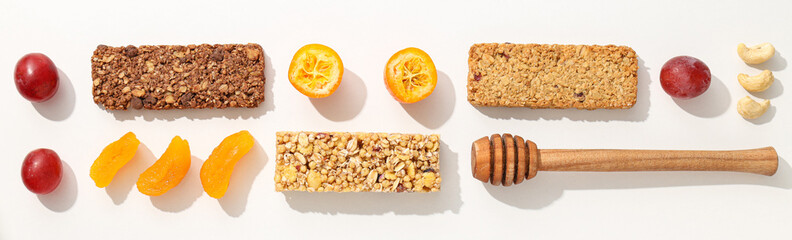 Granola Bars with dried apricots and fruits