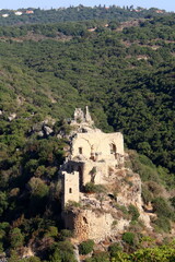 ruins of an ancient fortress in the mountains of northern Israel