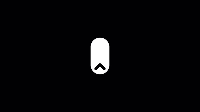  swipe up arrow icon, arrow animation on black background, Slide up arrow icon animation, black color arrow swipe up icon.