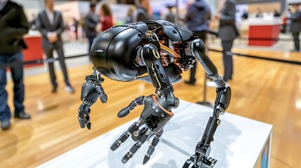 A robotic exoskeleton company showcasing advanced mobility solutions, featuring demonstrations of robotic suits that enhance human strength and agility, pushing the boundaries of assistive tech 