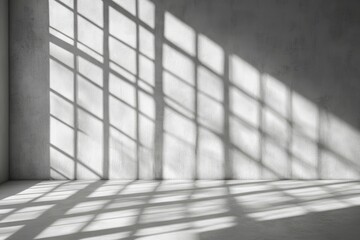 Wall interior background, studio and backdrops show products.with shadow from window color white and grey. background for text insertion and presentation product , ai