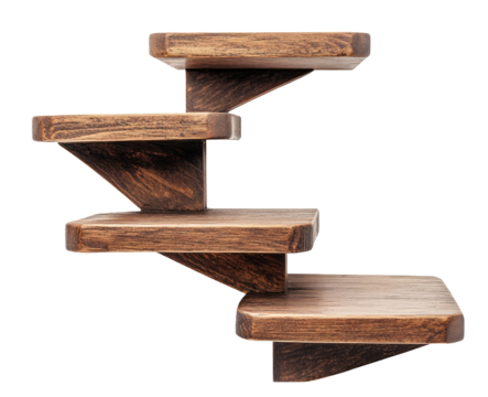 Wood shelves isolated on transparent background