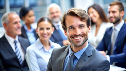Businessman Smiling in Meeting.