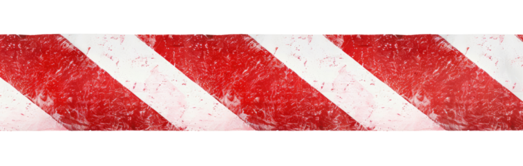 Horizontal red and white caution tape isolated on transparent background