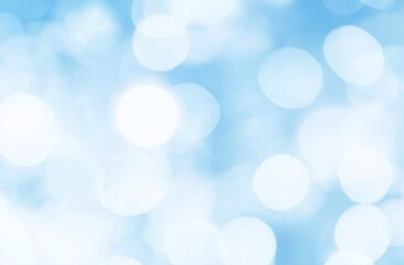 Fototapeta premium Abstract Blurred Light Blue Background with White Bokeh Lights and Ample Copy Space, Perfect for Minimalist Banner Design in Pastel Colors, High-Resolution and Highly Detailed
