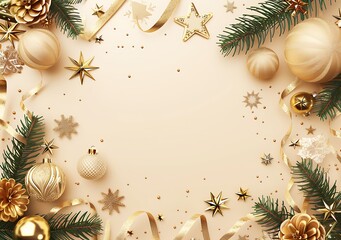 Christmas and Happy New Year background with golden xmas element