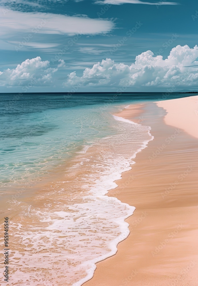 Canvas Prints ocean waves on a sandy beach