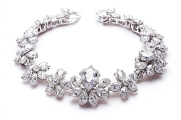 Obraz premium Diamond and Silver Floral Necklace