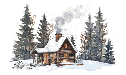 Naklejka premium New Year and Christmas card, graphic advertising backgrounds in a doodle 2D illustrator style