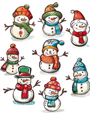 New Year and Christmas card, graphic advertising backgrounds in a doodle 2D illustrator style