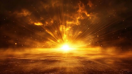 Golden sunrise over clouds