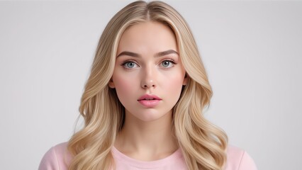 Naklejka premium Beautiful woman with a expression confused face on white background