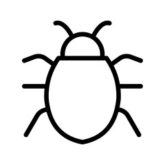 Bug vector icon. software malware virus. Cyber protection outline symbols color aditable