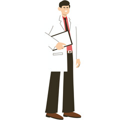Doctor Profession Character. Vector Illustration in Flat Style. Isolated on White Background