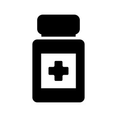 Medicine bottle icon on background color editable