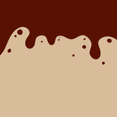 Coffee or chocolate liquid texture. Cocoa splash vector background. Abstract liquid brown waves illustration.