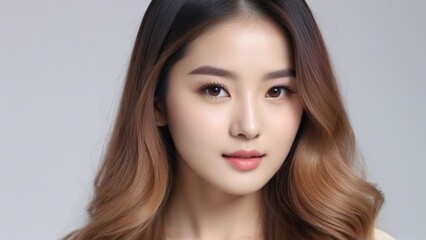 Naklejka premium Beautiful Fashion Model with Flawless Skin and Sensual Lips