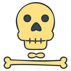 skull filled outline icon