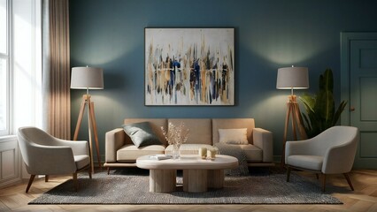 modern living room with sofa