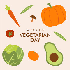 vector world vegetarian day background template