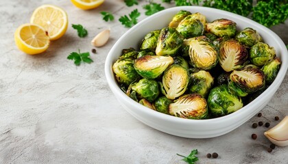 Garlic roasted brussel sprout cabbage organic real food vegetable