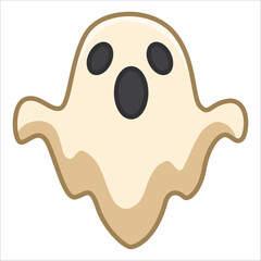 Cute white ghost isolated on white background