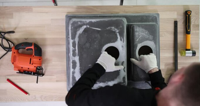 Installing a kitchen sink cutout on wood countertop