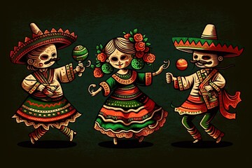dancing skilets. Mexican Outfit. calavera sugar skulls and bones. Dia de los muertos day of the dead