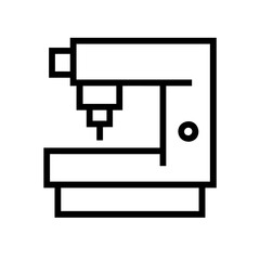 A milling machine icon representing a device used in manufacturing for precise cutting