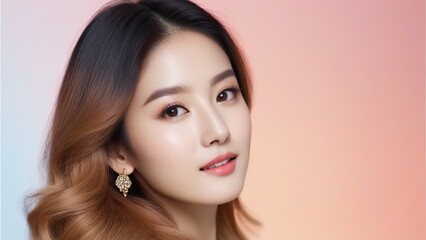 Fototapeta premium Beautiful Fashion Model with Flawless Skin and Sensual Lips