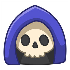 Grim reaper skull isolated on white background