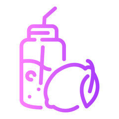 lemon juice Line Gradient Icon
