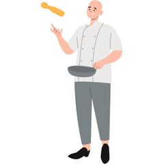 Professional Restaurant Staff Character with Smiling Expression. Vector Illustration in Flat Cartoon Style