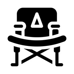 camping chair glyph icon