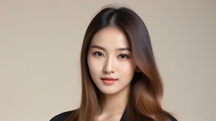 Beautiful Fashion Model with Flawless Skin and Sensual Lips