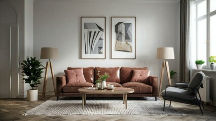 Fototapeta premium modern living room with sofa