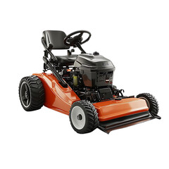 Ride-On Lawn Mower with a Transparent Background for Easy Editing