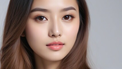 Obraz premium Beautiful Fashion Model with Flawless Skin and Sensual Lips