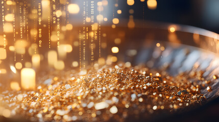 Obraz premium gold, gold production, and gold investment in a graphic background style