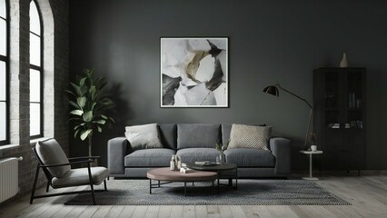 modern living room with sofa