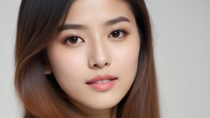 Naklejka premium Beautiful Fashion Model with Flawless Skin and Sensual Lips