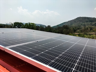 Installing solar panels on the roof to use as alternative energy for electricity use.