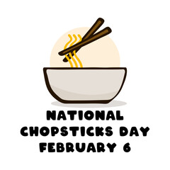 National Chopsticks Day on white background. February 6.