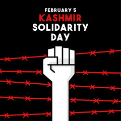 Kashmir Solidarity Day. February 5. Flat design vector. Poster, banner, card, background.