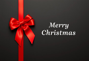 gift card wishes merry christmas background with red ribbon template with blank copy space