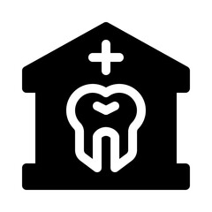 Obraz premium dental clinic glyph icon