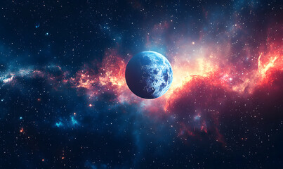 Obraz premium graphics of space, planets, and astronauts on a white background.