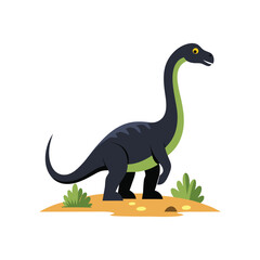black brachiosaurus and white background 02.eps